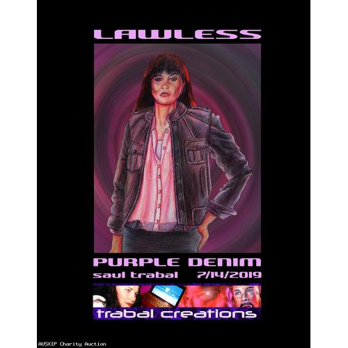 Lucy Lawless Artwork (Purple Denim) by Saul Trabal