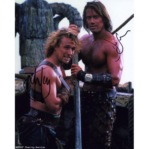Autographed Michael Hurst and Kevin Sorbo (Hercules) 8 x 10 #3