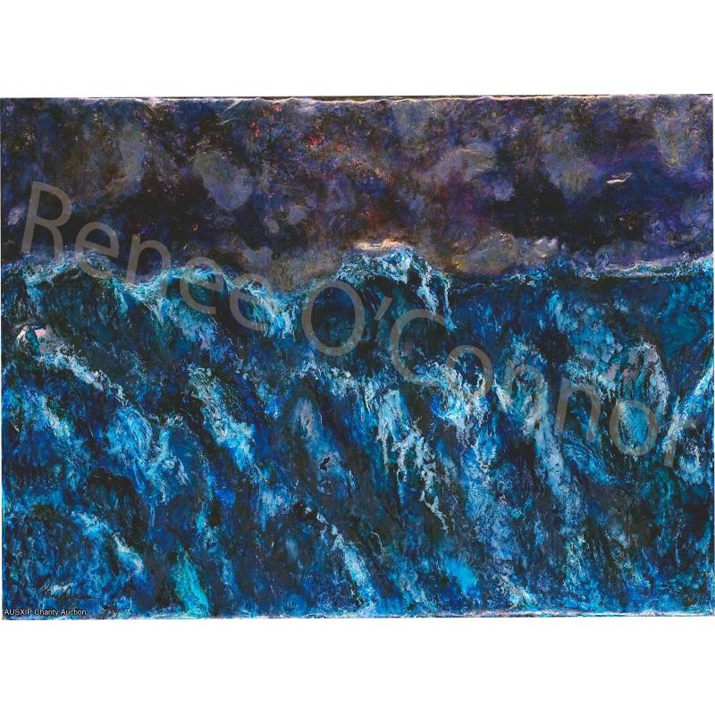 Autographed Renee O'Connor Art: Blue Ocean Metal Print 12 x 18 [HOB] [ROC]