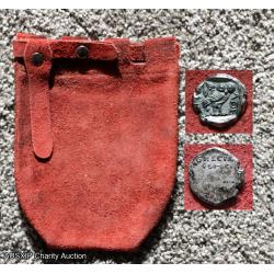 SUPER RARE Authentic Leather Coin Bag with Greek Coins (Used on Set) [Starship] [W]
