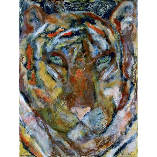 Autographed Renee O'Connor Art: Tiger Metal Print 11 x 14 [HOB] [ROC]