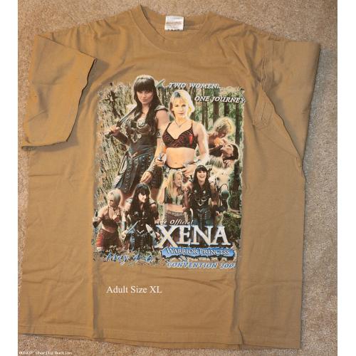 T-Shirt: Official 2001 Xena Con T-Shirt - Two Women One Journey